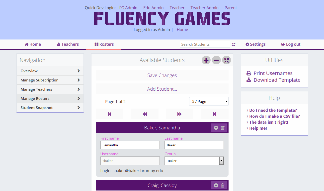 Fluency Games Portal